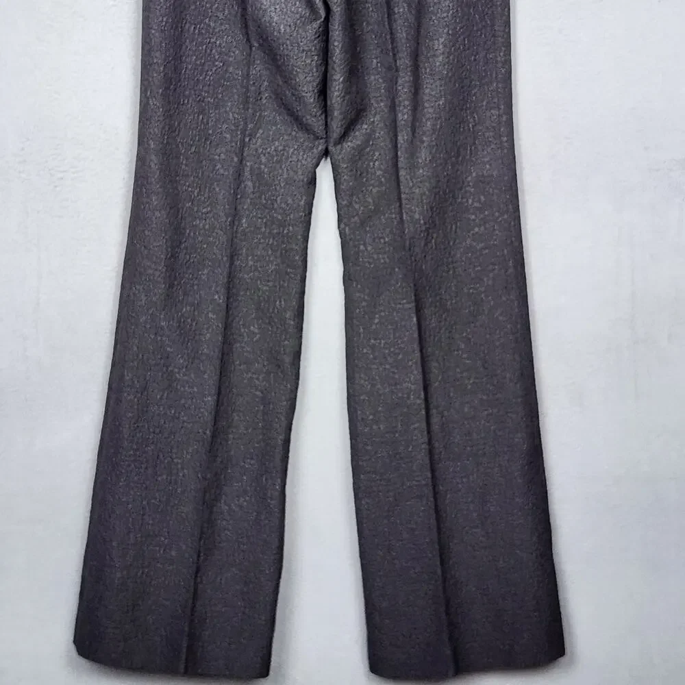 MARLOWE Pants Womens Size 4 Black Textured Wool Flared Leg Measure 28X34